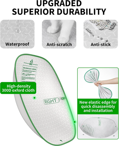 Automatic Cat Litter Box 2-Way Odor Remover & 20 Trash Bags,App Control Smart Robot with Anti-Scratch Inner Mat, Self-Cleaning