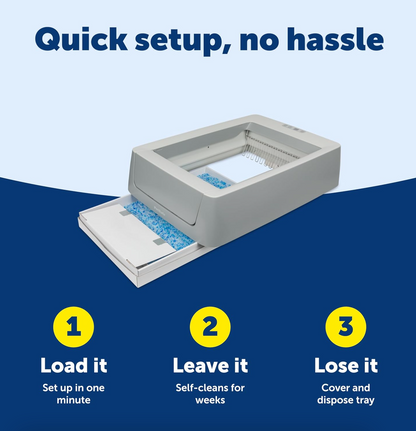 PetSafe ScoopFree Crystal Smart Self-Cleaning Automatic Litter Box - Front Entry - Uncovered Motion-Sensing Cat Box with Integrated Health Counter & App - Includes 1 Disposable Crystal Litter Tray